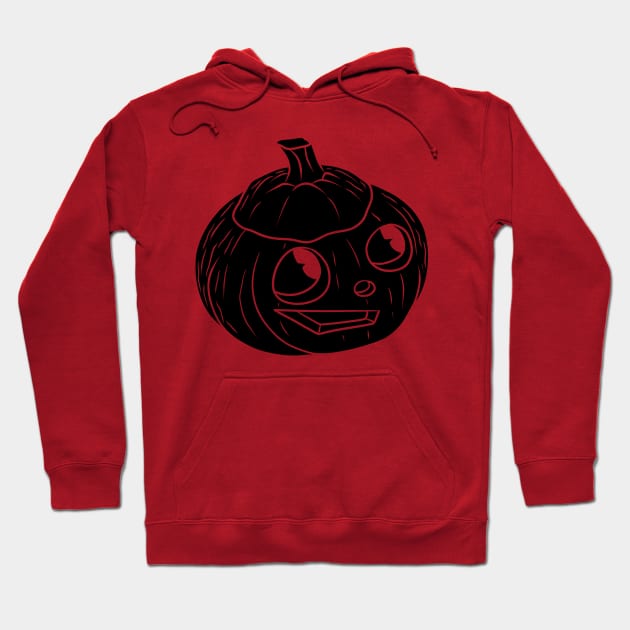 Cute Happy Halloween Jack O' Lantern Black Silhouette Hoodie by saradaboru